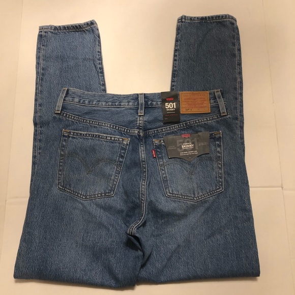NWT Levi’s Premium 501S Skinny High Rise Distressed Jeans Size 29 - Picture 9 of 13